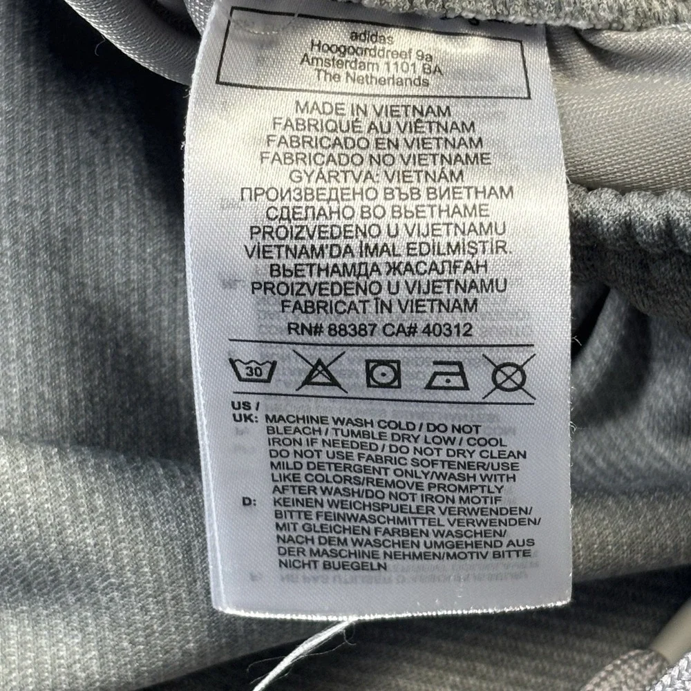 Adidas Aeroready Drawstring Athletic Pants Joggers Small Light Gray White Logo